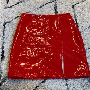Red Leather Skirt